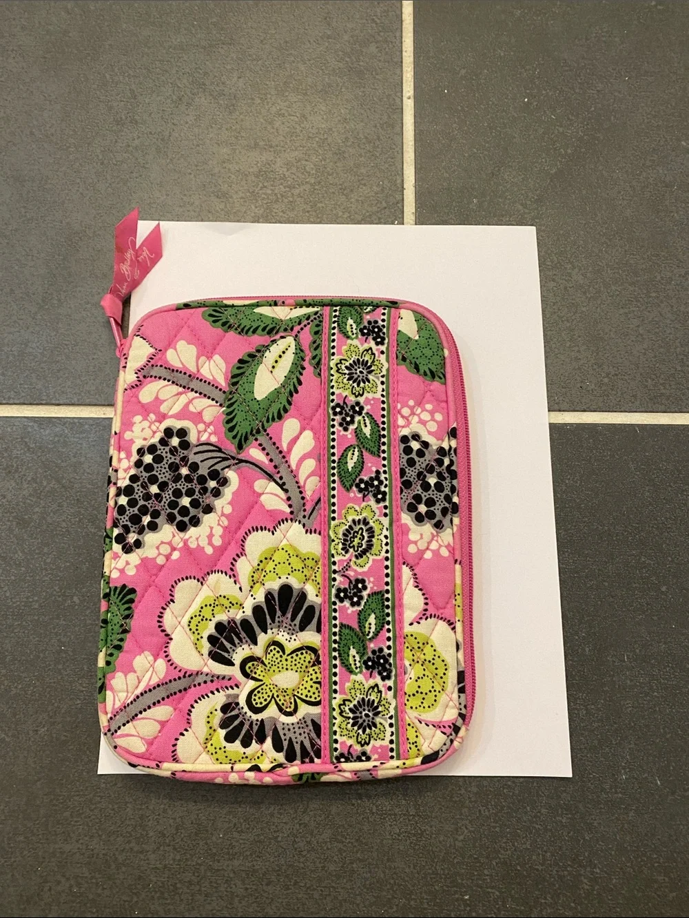 Vera Bradley Quilted Pink Floral Zipper Pouch